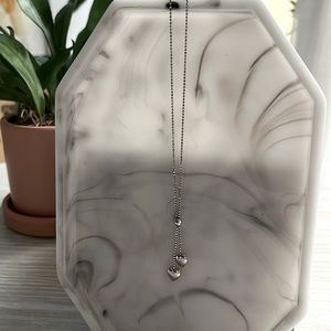 14k white gold hearts necklace